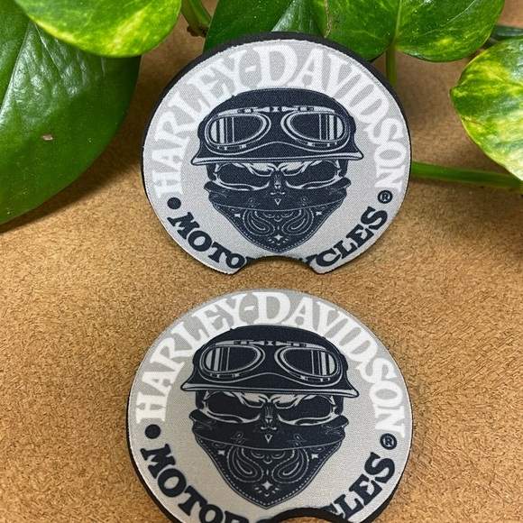Harley Davidson style car coasters set/2 - Picture 5 of 7